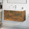 Stylish Sink Cabinet with Built-in Basin | Smoked Oak