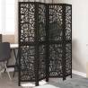  Room Divider 4 Panels Black Solid Wood Paulownia Size 40 x 180 cm Number of 4 