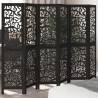  Room Divider 6 Panels Black Solid Wood Paulownia Size 40 x 160 cm Number of 6 