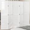  Room Divider 5 Panels White Solid Wood Paulownia Size 40 x 160 cm Number of 5 