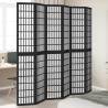  Room Divider 6 Panels Black Solid Wood Paulownia Size 40 x 220 cm Number of 6 