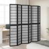 Elegant 6-Panel Black Solid Wood Room Divider | HipoMarket