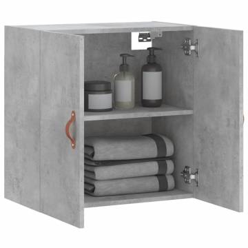 Concrete Grey Wall Cabinet | 60x31x60 cm | Stylish Storage