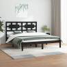 Black Solid Wood Pine Bed Frame 140x200 cm | Hipomarket