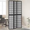  Room Divider 3 Panels Black Solid Wood Paulownia Size 40 x 220 cm Number of 3 