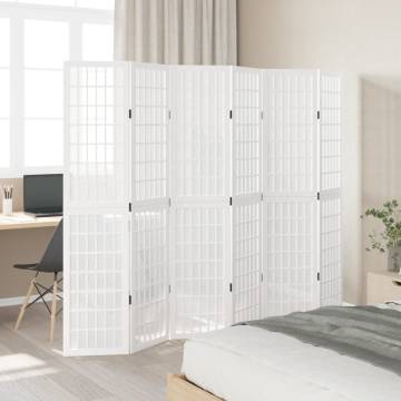 Elegant 6-Panel White Solid Wood Room Divider - Hipomarket