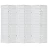 Elegant 6-Panel White Solid Wood Room Divider - Hipomarket