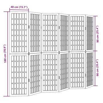 Elegant 6-Panel White Solid Wood Room Divider - Hipomarket