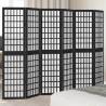  Room Divider 6 Panels Black Solid Wood Paulownia Size 40 x 160 cm Number of 6 