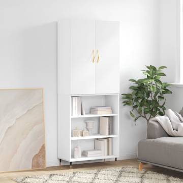 Stylish Highboard White 69.5x34x180 cm | Hipo Market