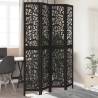  Room Divider 4 Panels Black Solid Wood Paulownia Size 40 x 220 cm Number of 4 