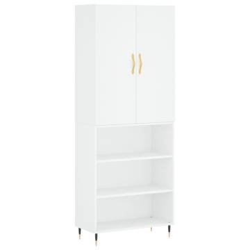 Stylish Highboard White 69.5x34x180 cm | Hipo Market