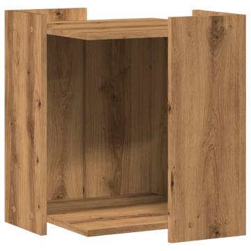 Stylish Cat Litter Box Enclosure - Artisan Oak | Hipomarket UK