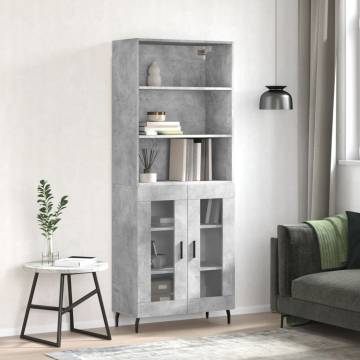 Elegant Highboard Concrete Grey - Stylish Storage Solution