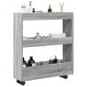  Narrow Storage Trolley 3 Tier Grey Sonoma Engineered Wood Colour grey sonoma 