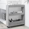 Narrow Storage Trolley 3 Tier Grey Sonoma - Hipomarket UK