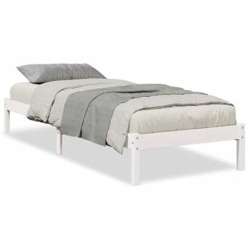 Extra Long White Bed Frame 90x210 cm - Solid Pine | Hipo Market