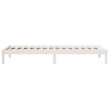 Extra Long White Bed Frame 90x210 cm - Solid Pine | Hipo Market