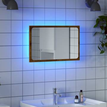 Bathroom Mirror with LED Light Artisan Oak | Hipomarket UK