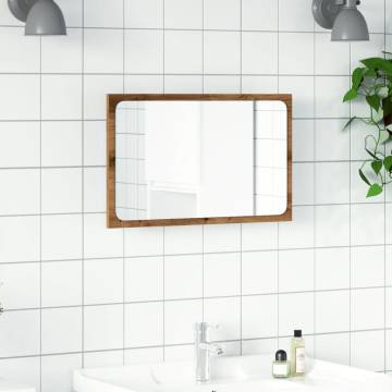 Bathroom Mirror with LED Light Artisan Oak | Hipomarket UK