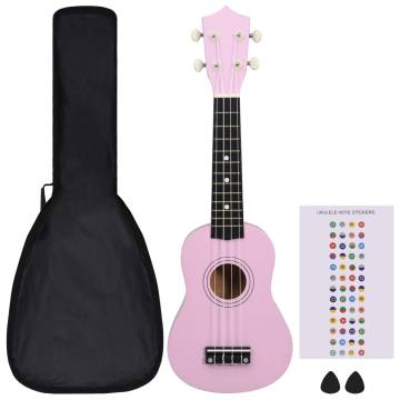 Soprano Ukulele Set for Kids - Pink 21 | HipoMarket