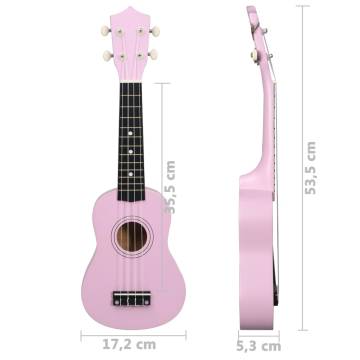 Soprano Ukulele Set for Kids - Pink 21 | HipoMarket