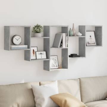 Wall Shelf Concrete Grey - 159x18x66 cm Engineered Wood