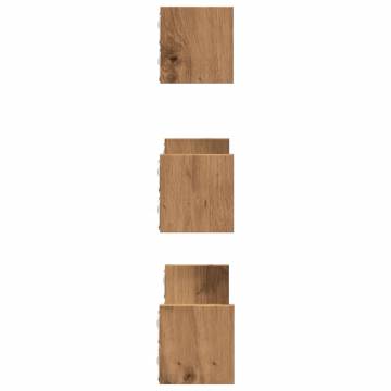 Wall Shelf Set of 3 - Artisian Oak Engineered Wood | HipoMarket