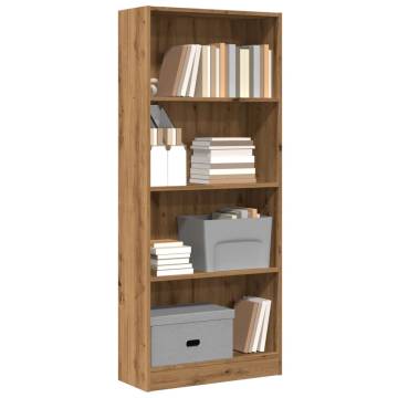 Artisian Oak Bookcase - Stylish Storage Solution 60x24x143 cm