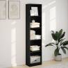 Stylish Black Bookcase - 40x24x176 cm Engineered Wood Storage