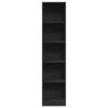 Stylish Black Bookcase - 40x24x176 cm Engineered Wood Storage