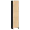 Stylish Black Bookcase - 40x24x176 cm Engineered Wood Storage