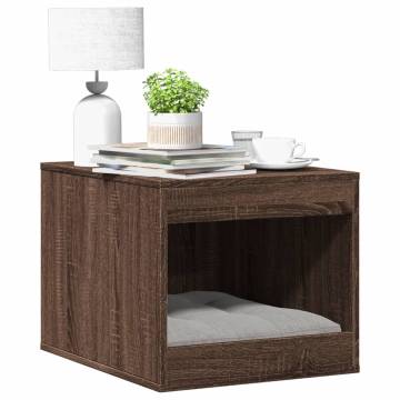 Brown Oak Cat Litter Box Enclosure - Stylish & Functional