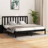 Bed Frame Black Solid Wood Pine 180x200 cm Super King Size Colour black Size 180 x 200 cm 