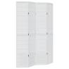 Elegant 4-Panel White Room Divider - Solid Paulownia Wood