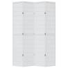 Elegant 4-Panel White Room Divider - Solid Paulownia Wood