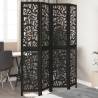  Room Divider 4 Panels Black Solid Wood Paulownia Size 40 x 200 cm Number of 4 