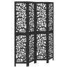 Elegant 4-Panel Black Solid Wood Room Divider | HipoMarket