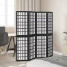 Elegant 4 Panel Black Solid Wood Room Divider - Hipomarket