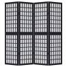 Elegant 4 Panel Black Solid Wood Room Divider - Hipomarket