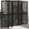  Room Divider 5 Panels Black Solid Wood Paulownia Size 40 x 160 cm Number of 5 