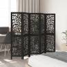 Elegant Black Solid Wood Room Divider - 5 Panels | HipoMarket