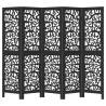 Elegant Black Solid Wood Room Divider - 5 Panels | HipoMarket