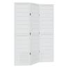 Elegant 3-Panel White Room Divider | Solid Paulownia Wood