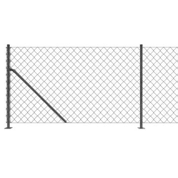 Chain Link Fence with Flange Anthracite 0.8x10 m | HipoMarket