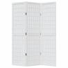 Elegant 3-Panel White Room Divider | Solid Paulownia Wood