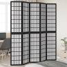  Room Divider 5 Panels Black Solid Wood Paulownia Size 40 x 220 cm Number of 5 