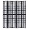 Elegant 5-Panel Black Solid Wood Room Divider | HipoMarket