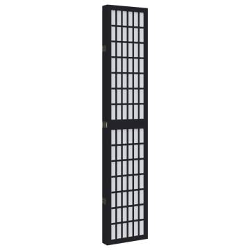 Elegant 5-Panel Black Solid Wood Room Divider | HipoMarket