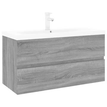 Sink Cabinet with Built-in Basin - Grey Sonoma Wood